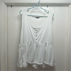 🌷Plus Size 3X Willow White Buttoned Sleeveless Blouse🌷